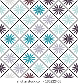 Seamless simple colorful floral pattern. Seamless background can be used for wallpaper, pattern fills, web page background, surface textures.