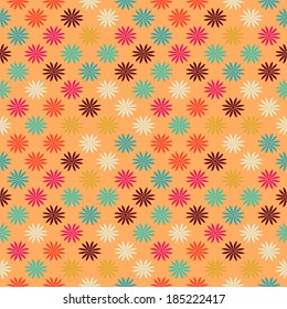 Seamless simple colorful floral pattern. Seamless background can be used for wallpaper, pattern fills, web page background, surface textures.