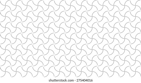 seamless simple cross curve dot line pattern 