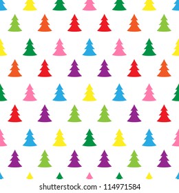Seamless simple cute christmas tree illustration pattern