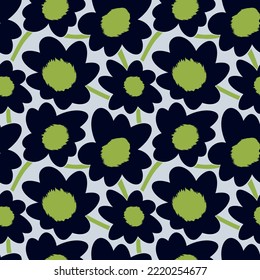 Seamless simple cute pattern of large pink flowers on light rose background.Endless floral ornament with beautiful blossoms.Colourful backdrop for fabric,textile,linen,covers,wrapping,decoupage.Vector