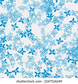 Seamless simple cute pattern on white  background.Endless floral ornament with beautiful small blue blossoms.Colourful backdrop for fabric,textile,linen,covers,wrapping,decoupage.Vector