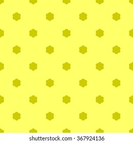 Seamless simple flat pattern with mustard spring flowers on a light bright yellow background.