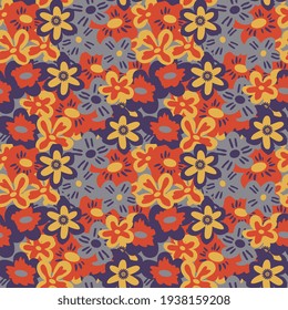 Seamless simple floral ditsy pattern