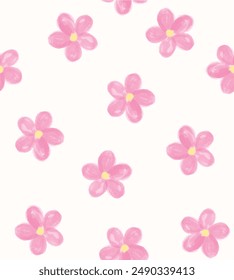 Seamless simple flower pattern.Vector illustration.