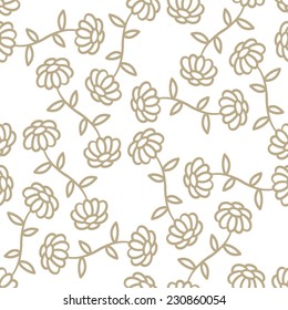 Seamless simple flower vector background