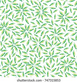 Seamless simple geometric emerald leaf vector pattern. Vector illustration for fabric, cards, invitations, wrapping paper, stationery and web backgrounds. 