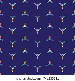 Seamless simple geometric flowery triangle vector pattern in light background.