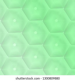 Seamless Simple Geometric Hexagon Light Green Gradient Background Vector Pattern