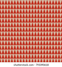 Seamless Simple Geometric Structured Red Triangles Brown Paper Structure Vector Pattern