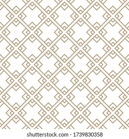 Seamless simple gold geometric pattern. Vector linear modern texture.