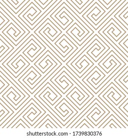 Seamless simple gold geometric pattern. Vector linear modern texture.