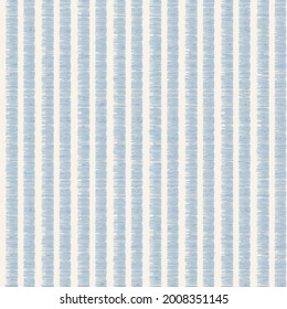 Seamless simple ikat stripe pattern with spring pastel blue stripes pattern on half white background.. can be used for textile, fabric. 