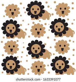 seamless simple lion animal vector design