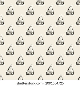 fondo de patrón de árbol de navidad simple sin inconvenientes monocromo mano dibujar