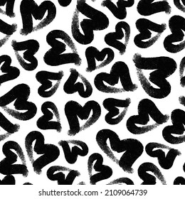 seamless simple pattern background with doodle heart , valentine card