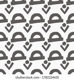Seamless simple pattern of hemispheres and dots. For the design of Wallpaper, posters, packaging paper, covers, fabric. Scandinavian style.