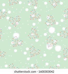 Seamless Simple Pattern with little hand drawn hearts on white background. Scandinavian Style. Seamless Texture. Mosaic, hearts shaped into hearts. Vector Illustration