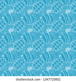 Seamless simple pattern with ornamental Collection of Flat icon Design Easter eggs background. Spring holiday festival. Happy easter eggs concepts