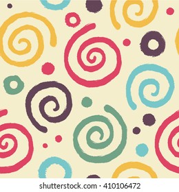 Seamless simple pattern with spiral for your design. Great for scrapbook, gift wrapping paper, textiles.