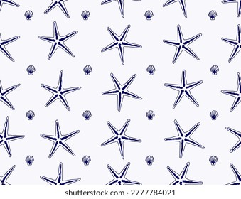 Seamless simple pattern with starfish