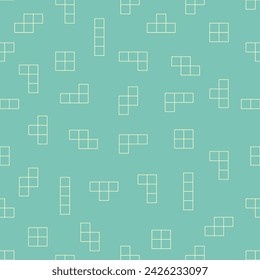 Seamless, simple pattern from tetris game cubes. Vector illustration.