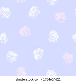 Seamless simple Pattern with textured stains. Hand drawn Vector illustration. Paper and textile design. Blue, white and pink. Minimalism, childish, kids.