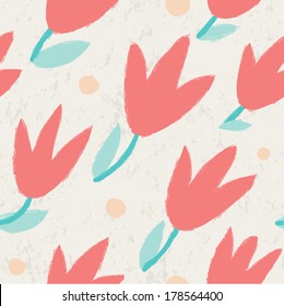 Seamless simple pattern with white flowers for your design.