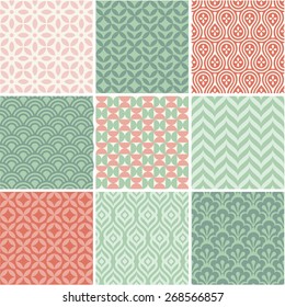 Seamless simple patterns set