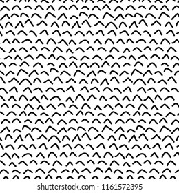 Seamless Simple Short Black Lines White Background Two-Tone Black And White Vector Pattern