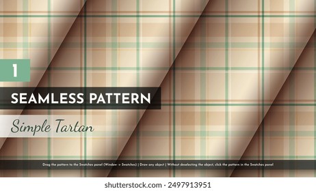 Seamless Simple Tartan Pattern. Traditional Scottish Texture. Fashionable Fabric. Textile Background. Vector eps 10