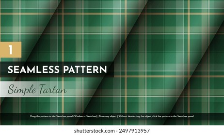Seamless Simple Tartan Pattern. Traditional Scottish Texture. Fashionable Fabric. Textile Background. Vector eps 10