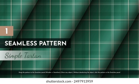 Patrón de tartán simple sin costuras. Textura tradicional escocesa. Tela de moda. Fondo textil. Vector EPS 10