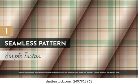 Seamless Simple Tartan Pattern. Traditional Scottish Texture. Fashionable Fabric. Textile Background. Vector eps 10