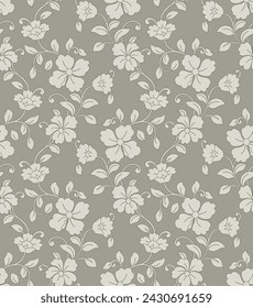 Seamless simple vector floral pattern design