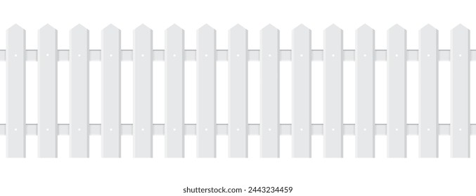 Seamless simple vector illustration of picket fence. For design