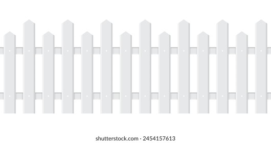 Seamless simple vector illustration of picket fence. For design