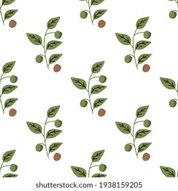 Seamless simple vector nutmeg pattern