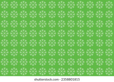 Seamless simple vector pattern with white snowflakes on green background for bedclothes clothes card wrapping paper textile card wallpaper Design nappking tablecloth Winter New Year Christmas Holiday
