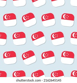 Bandera de Singapur sin fisuras en un patrón de estilo plano
