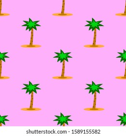 Seamless Single Palm Tree Pattern Vector Illustration EPS 10