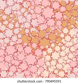 Seamless six-color camouflage of seven-rayed stars. Texture for clothes and backgrounds.