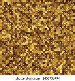 Seamless six-color pixel camouflage with four-beam stars. The colors of gold. Editable.