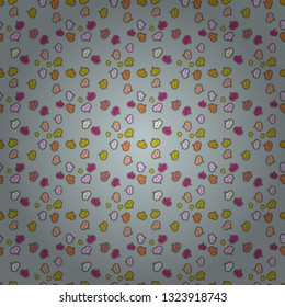 Seamless Sixties style mod pop art psychedelic colorful Love text design. Cute hearts love on neutral, yellow and black colors on nice background. Vector illustration.