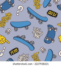 seamless skate board vector design