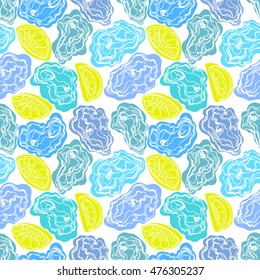 seamless sketch blue oysters