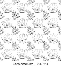 Seamless sketch briar template background. Vector illustration for your design