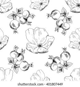 Seamless sketch briar template background. Vector illustration for your design