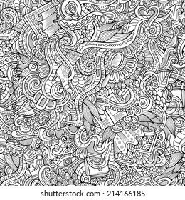 Seamless sketch with female fashion things background