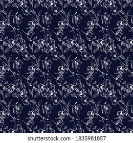 Seamless sketch floral pattern, seasonal fashion design
